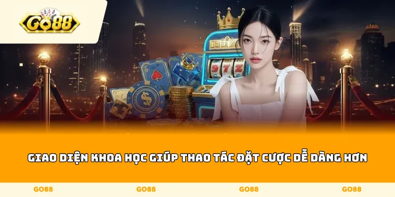 Giao diện khoa học giúp thao tác đặt cược dễ dàng hơn